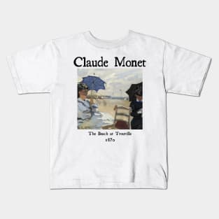 The beach at Trouville by Claude Monet. Kids T-Shirt